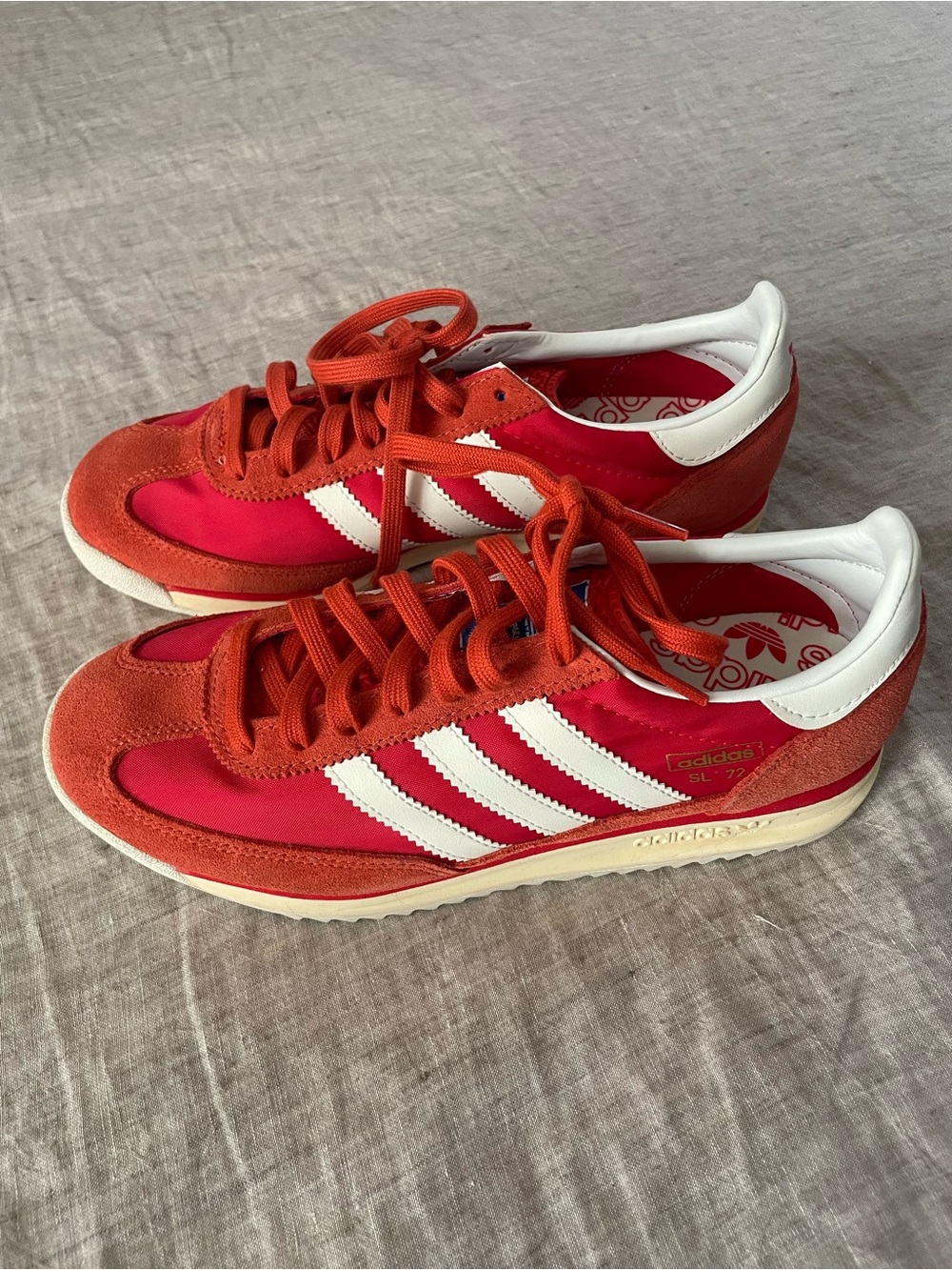 Adidas Red and White SL 72 Men’s Retro Sneakers